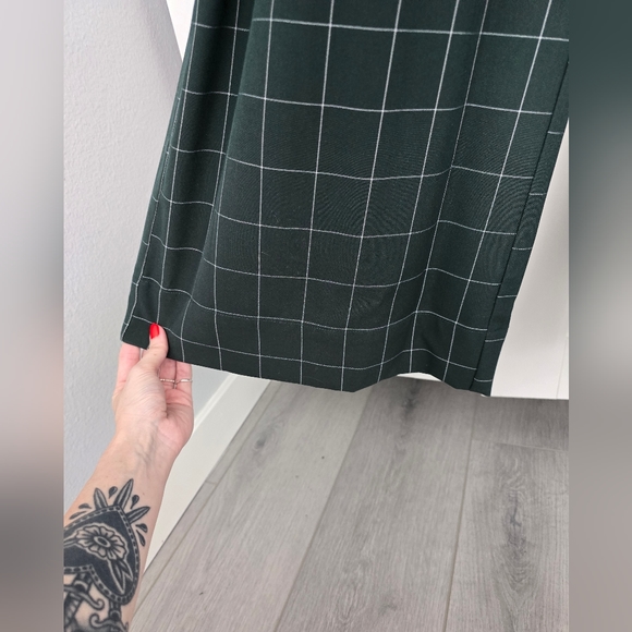 NWOT Rare Unique Vintage Windowpane Emerald Rochelle Plaid Suspender Pants - Picture 5 of 10